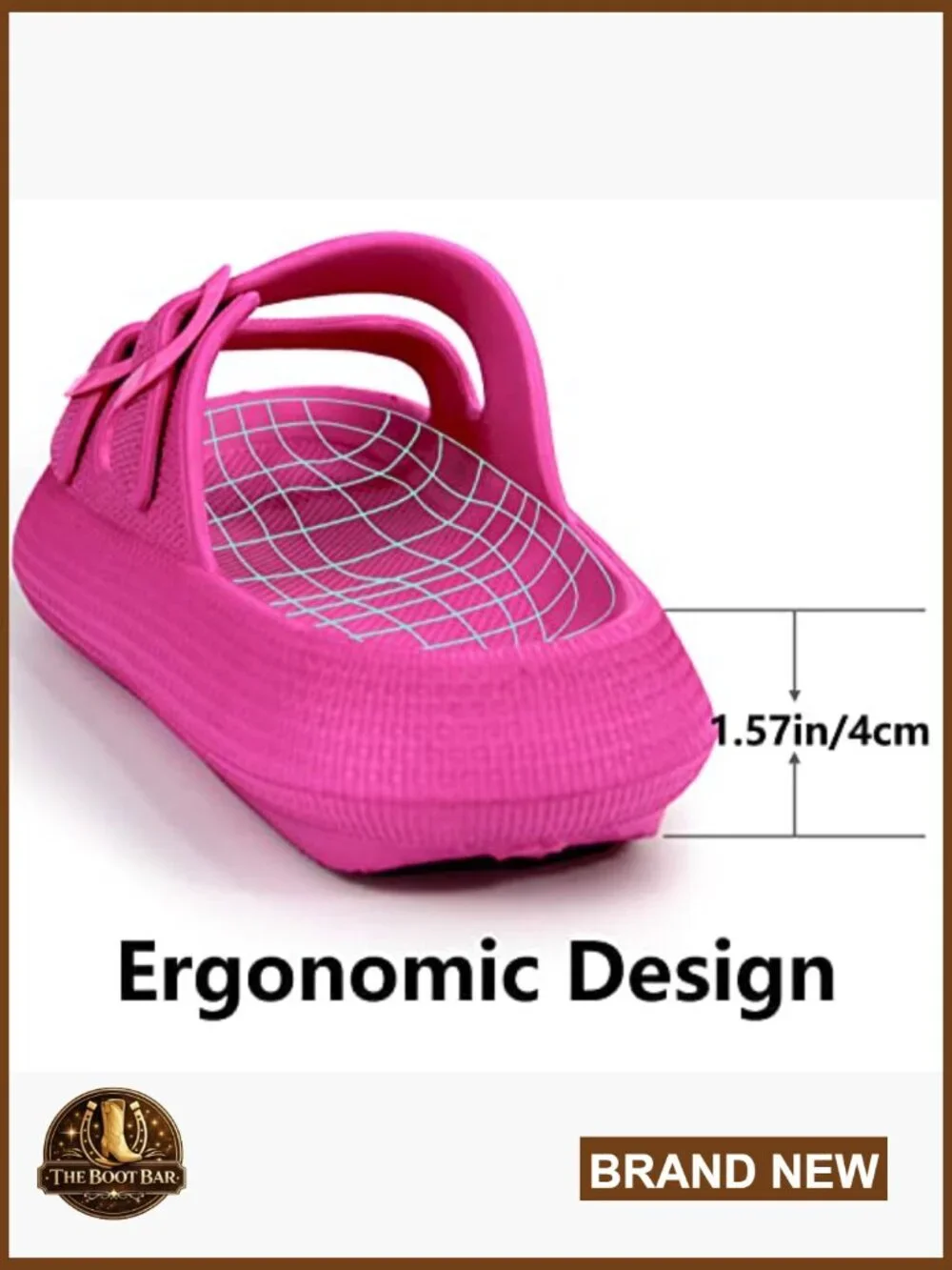 Double Buckle Adjustable Slide Sandals EVA Flat Slides